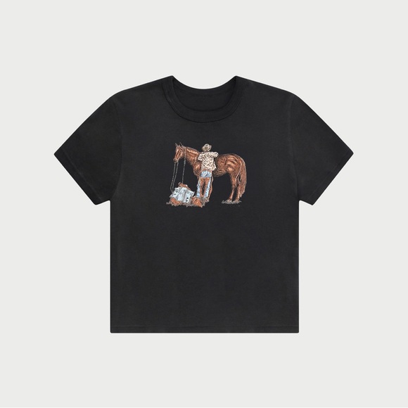 Cherry LA Ranch Hand Boxy Baby Tee XS - Picture 1 of 7